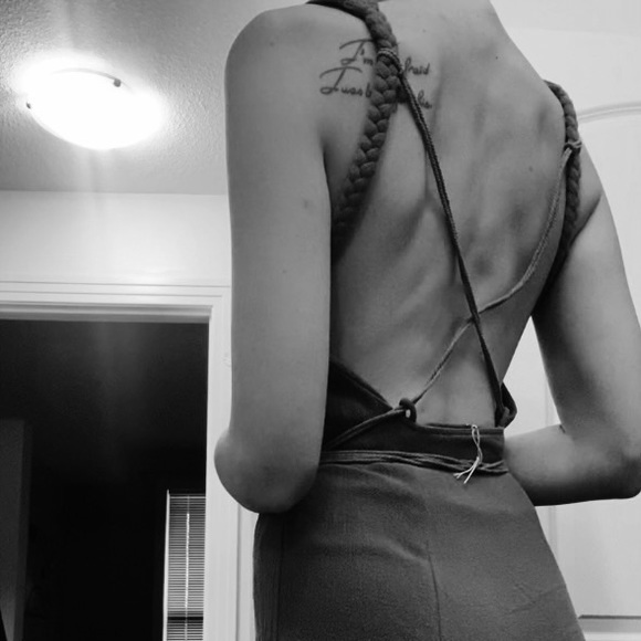 Gorgeous sage dress hand wove, naturally dyed. - Picture 3 of 7